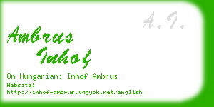 ambrus inhof business card